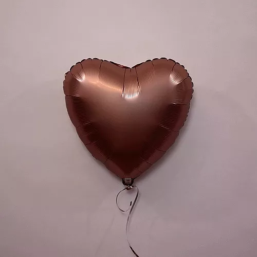 Шар сердце 18 Сатин Rose Copper