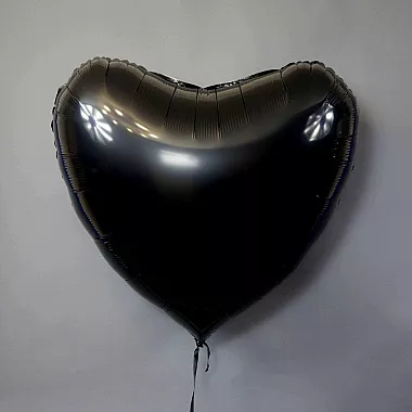 Шар сердце 36 металлик Черное