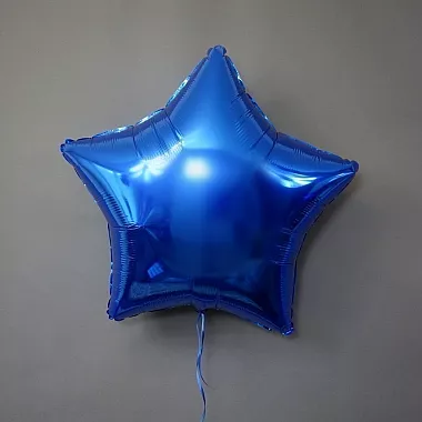 Шар Звезда 32 металлик Синяя